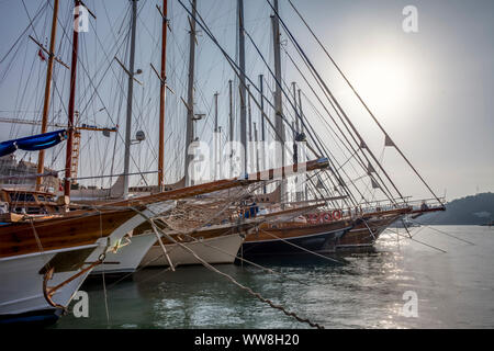 Les navires dans le port, Bodrum, Turquie, Banque D'Images