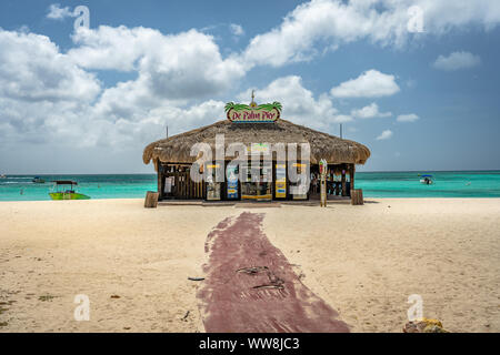 Palm Beach, Aruba - construction de la jetée de Palm Banque D'Images