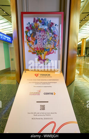 Singapour - CIRCA AVRIL 2019 : interior shot de l'aéroport Singapour Changi. Banque D'Images