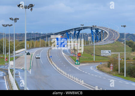 Pont sur la rivière grand viaduc , Havre channel, A29, d'Oudalle, Le Havre, Normandie, France Banque D'Images