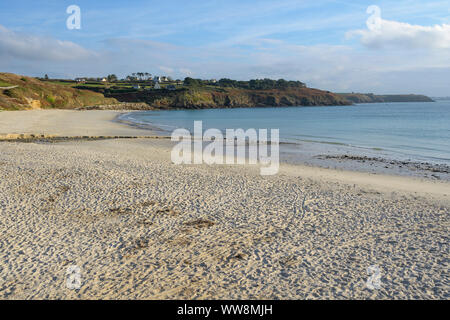 Plage avec l'autre dans la soirée, plage de Porsmoguer, Plouarzel, Finistère, Bretagne, France Banque D'Images