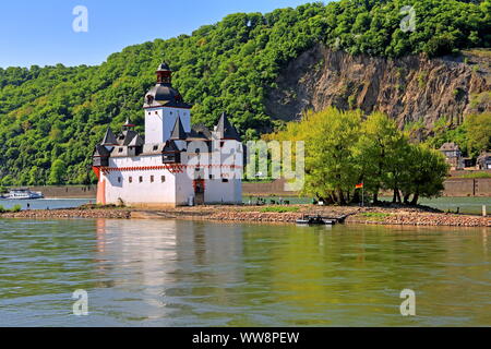 Château Pfalzgrafenstein dans le Rhin, Kaub, vallée du Rhin moyen, Rhénanie-Palatinat, Allemagne de l'Ouest, Allemagne Banque D'Images