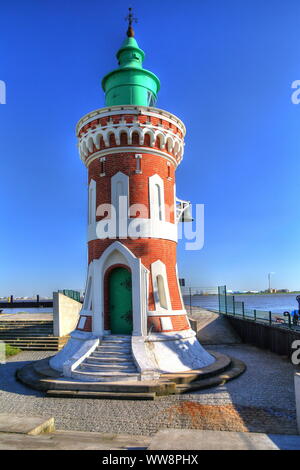 Pingelturm am Weserufer phare, Bremerhaven, l'embouchure de la Weser, Land de Brême, dans le Nord de l'Allemagne, Allemagne Banque D'Images