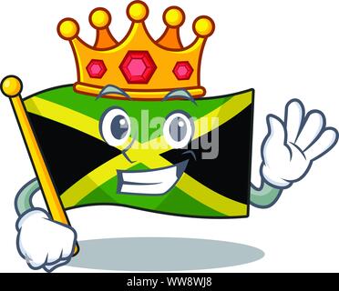 Drapeau Jamaïque King plié dans le tiroir de caractères Illustration de Vecteur