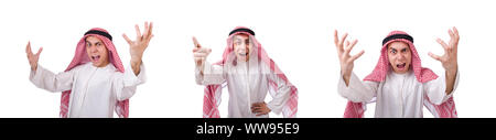 Le concept de l'homme arabes isolated on white Banque D'Images