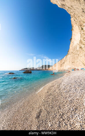 Célèbre plage de Porto Katsiki à Lefkada island, Grèce. Banque D'Images