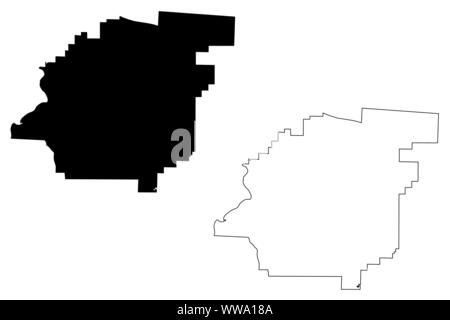 Comté de Calhoun, Alabama (comtés de l'Alabama, États-Unis d'Amérique,USA, États-Unis, US) map vector illustration, scribble sketch carte Calhoun Illustration de Vecteur
