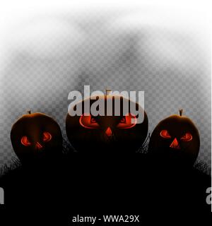 Citrouilles d'Halloween en noir transparent Illustration de Vecteur