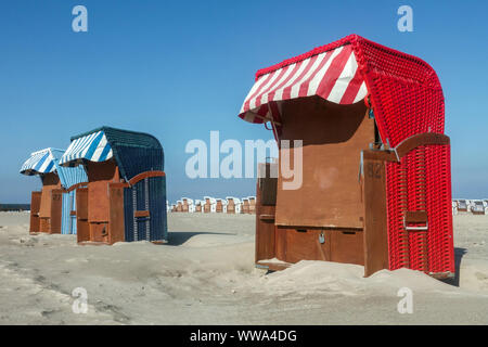 Chaises de plage de mer Baltique Allemagne Warnemunde strandkorb Banque D'Images