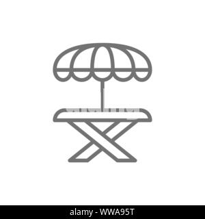 Table de pique-nique de la rue avec l'icône de la ligne faîtière. Illustration de Vecteur