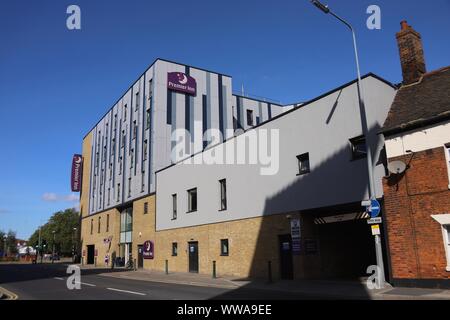 Ipswich, Suffolk, UK - 14 septembre 2019 : premier inn hotel, quai. Banque D'Images