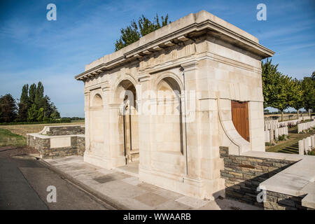 Ration des sépultures du cimetière militaire de ferme , La Chapelle-d'Armentières dans le nord de la France Banque D'Images