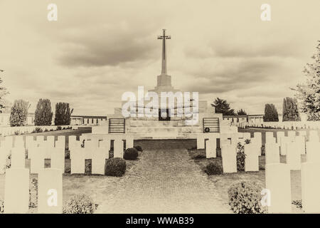 Cimetière de Tyne Cot & Memorial, le plus grand cimetière militaire à Zonnebeke, près de la ville d'Ypres en Flandre Occidentale sur le saillant de la Belgique Banque D'Images