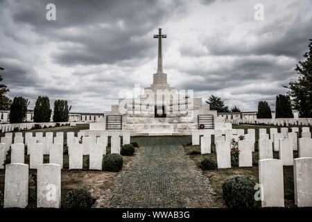 Cimetière de Tyne Cot & Memorial, le plus grand cimetière militaire à Zonnebeke, près de la ville d'Ypres en Flandre Occidentale sur le saillant de la Belgique Banque D'Images