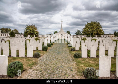 Cimetière de Tyne Cot & Memorial, le plus grand cimetière militaire à Zonnebeke, près de la ville d'Ypres en Flandre Occidentale sur le saillant de la Belgique Banque D'Images