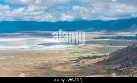 La Tanzanie, vue sur le cratère du Ngorongoro, beau paysage avec des animaux différents de vivre ensemble Banque D'Images