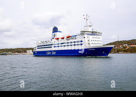 La ligne de couleur voiture et ferry Viking couleur à l'Harbour Sandefjord Norvège Europe Banque D'Images