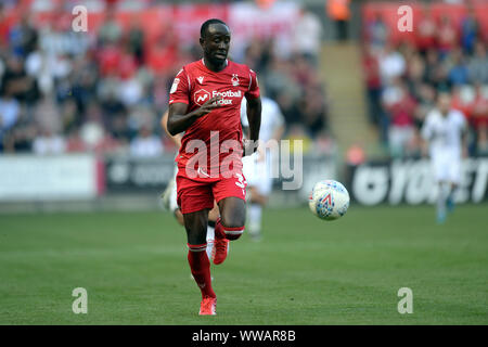 Swansea, Pays de Galles, Royaume-Uni. 14Th Sep 2019. Albert Adomah pendant le match de championnat entre Sky Bet Swansea City et Nottingham Forest au Liberty Stadium de Swansea, le samedi 14 septembre 2019. (Crédit : Jeff Thomas | MI News) usage éditorial uniquement, licence requise pour un usage commercial. Photographie peut uniquement être utilisé pour les journaux et/ou magazines des fins éditoriales Crédit : MI News & Sport /Alamy Live News Banque D'Images