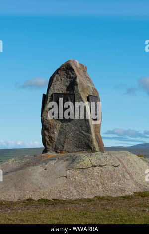 Dans Westiceland Bjarg pierre momorial illustrant une histoire courte de la Grettis saga forte de la Grettis, fils d'Asmund Longhair Banque D'Images