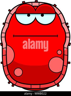 Illustration d'une caricature d'un globule rouge à s'ennuyer. Illustration de Vecteur