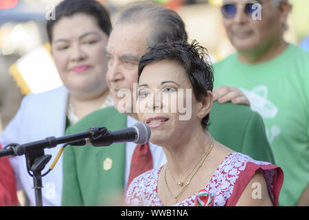 Houston, Texas, USA. 14Th Sep 2019. La célébration du Mois du patrimoine hispanique avec les Fiestas Patrias Parade internationale tenue au centre-ville de Houston, Texas -- Samedi 14 janvier 2019, Alicia KERBER Crédit : Lynn Pennington/ZUMA/Alamy Fil Live News Banque D'Images