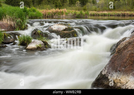 Les eaux vives du ruisseau Junction au printemps, le Grand Sudbury, Ontario, Canada Banque D'Images