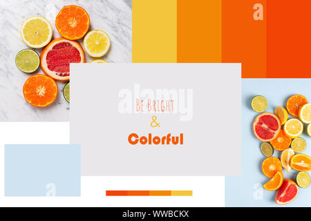 Collage à partir de différentes photos d'agrumes Banque D'Images