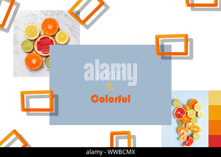 Collage à partir de différentes photos d'agrumes Banque D'Images