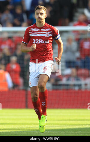 Middlesbrough, Royaume-Uni. 14 septembre 2019. Le MEST Fry de Middlesbrough lors de la Sky Bet Championship match entre Middlesbrough et lecture du Riverside Stadium, Middlesbrough le samedi 14 septembre 2019. (Crédit : Mark Fletcher | MI News) usage éditorial uniquement, licence requise pour un usage commercial. Photographie peut uniquement être utilisé pour les journaux et/ou magazines des fins éditoriales Crédit : MI News & Sport /Alamy Live News Banque D'Images