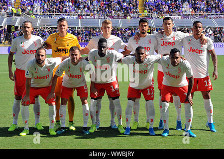 Florence, Italie. 15 Sep, 2019. Serie A Football Fiorentina v Jeventus. Florence (Italie) le 14 septembre 2019 formation de la Juventus sur la photo Credit : agence photo indépendante/Alamy Live News Banque D'Images