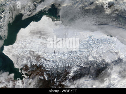 Le nord de l'Alaska, l'hiver, le 16 octobre 2015, par la NASA/Jeff Schmaltz/DPA Banque D'Images