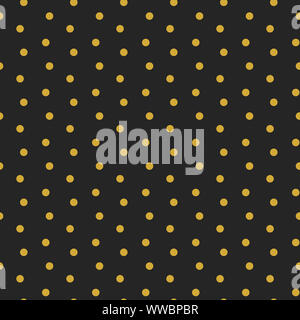Les points jaunes noir imprimé sur fond noir - motif transparent vecteur. Meilleur pour les fonds d'écran,Emballage de cadeau,surface,design patterns etc. Banque D'Images