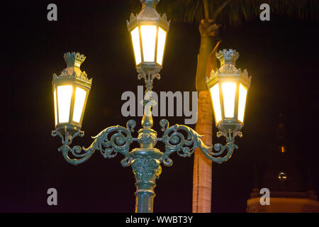 Plaza de Armas par nuit à Lima, Pérou, mayor Banque D'Images