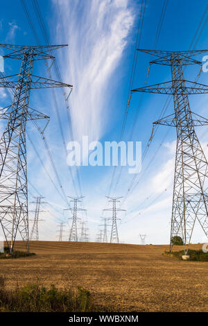 Champ hydro montrant les stations de pôle hydro Banque D'Images