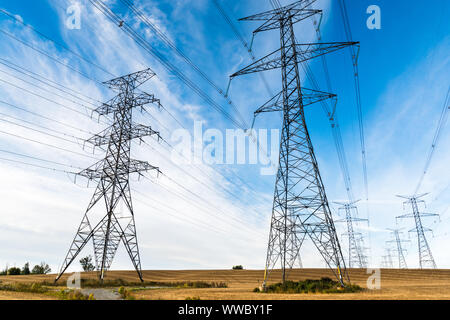 Champ hydro montrant les stations de pôle hydro Banque D'Images