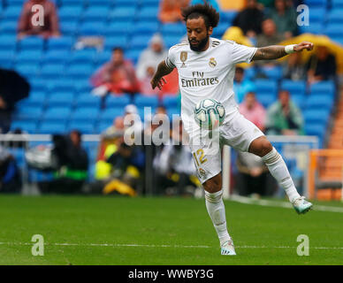 Madrid, Espagne. 14Th Sep 2019. Real Madrid CF's Marcelo Vieira vu en action au cours de l'espagnol La Liga match journée 4 entre le Real Madrid et Levante UD à Santiago Bernabeu à Madrid.(score final ; 3:2 Real Madrid Levante UD) Credit : SOPA/Alamy Images Limited Live News Banque D'Images