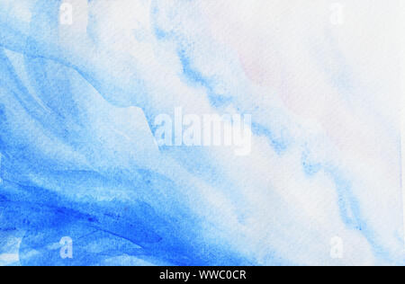 La fumée et les nuages, Abstract pattern bleu avec couleur violet et vert , Illustration aquarelle part dessiner et peindre sur le papier Banque D'Images