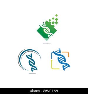 Helix DNA strand logo design icône vecteur isolé sur fond blanc Illustration de Vecteur