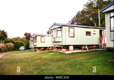 Mobil-home à Karrageen Caravan & Camping Park, Bolberry, Kingsbridge, Royaume-Uni. Banque D'Images