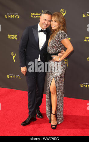 Los Angeles, USA. 14Th Sep 2019. Raj Kapoor, Carrie Ann Inaba, au 2019 Creative Arts Emmy Awards lors du Microsoft Theatre de Los Angeles, Californie le 14 septembre 2019. Credit : Faye Sadou/media/Alamy Punch Live News Banque D'Images