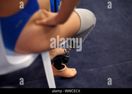 La Suède Lina au cours de la session d'échauffement Watz pendant sept jours du monde Para natation Championnats d'Allianz au Centre aquatique de Londres, Londres. Banque D'Images