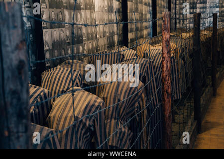 Oswiecim, Pologne - 16 juin 2019 : musée du camp de concentration Auschwitz Birkenau Banque D'Images