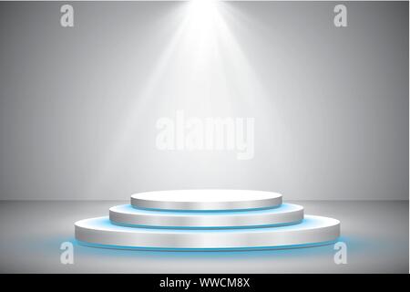 Rond blanc podium. Piédestal. Scène. Vector illustration. Illustration de Vecteur