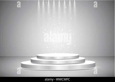 Rond blanc podium. Piédestal. Scène. Vector illustration. Illustration de Vecteur