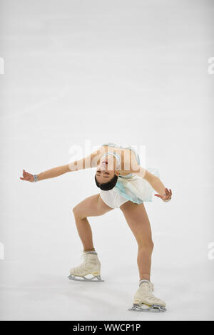 Les jeunes de la Corée, vous effectuez en patinage libre au Lombardia Trophy, au Palaghiaccio IceLab le 14 septembre 2019 à Bergame, Italie. Credit : Raniero Corbelletti/AFLO/Alamy Live News Banque D'Images