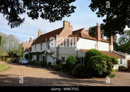 Vue avant du presbytère, Somersby Somersby, Lincs, Royaume-Uni, la maison où, Alfred Lord Tennyson, poète lauréat, est né en 1809. Banque D'Images