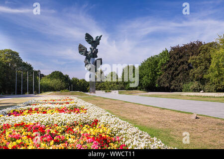 Szczecin. Monument historique à des poteaux' acte en Parc Kasprowicz Banque D'Images