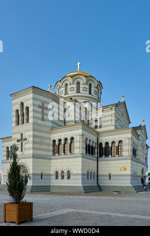 La Cathédrale Saint Vladimir néo-byzantin est une cathédrale orthodoxe russe sur le site de Chersonesos Taurica. Elle commémore le lieu présumé de l'al. Banque D'Images