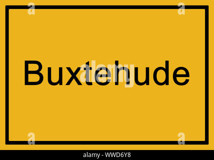 Allemand typique de la ville de Buxtehude signe jaune Banque D'Images