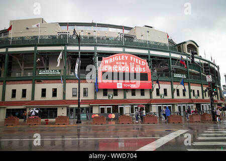 Entrée principale de Wrigley Field marquee stade des Chicago Cubs Chicago Illinois USA Banque D'Images